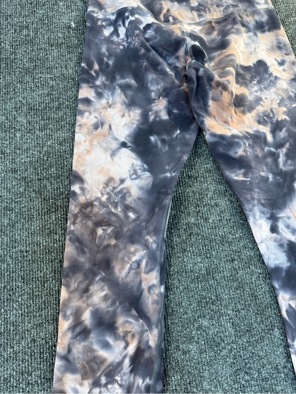 lululemon athletica women’s Tie-Dye aligned Leggings in black, orange and Brown